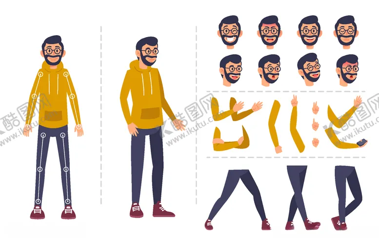 编号：98741007011051283311【酷图网】源文件下载-人物动作拆分