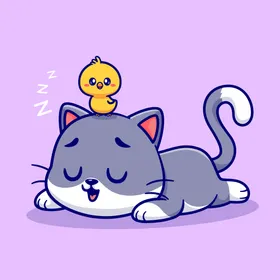 卡通猫手绘可爱咪