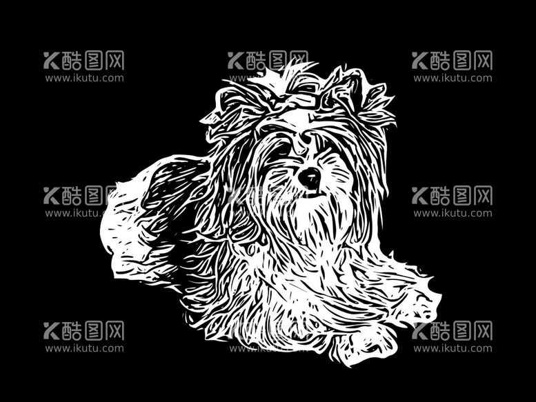 编号：29043710020616307304【酷图网】源文件下载-线条艺术狗插画