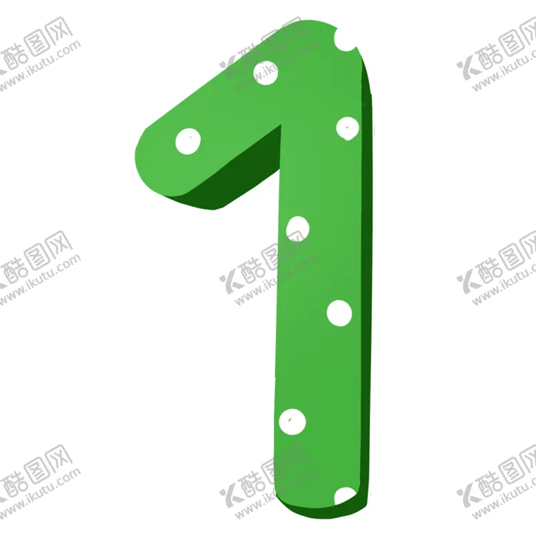 编号：44188302122108375790【酷图网】源文件下载-卡通手绘绿色的数字1