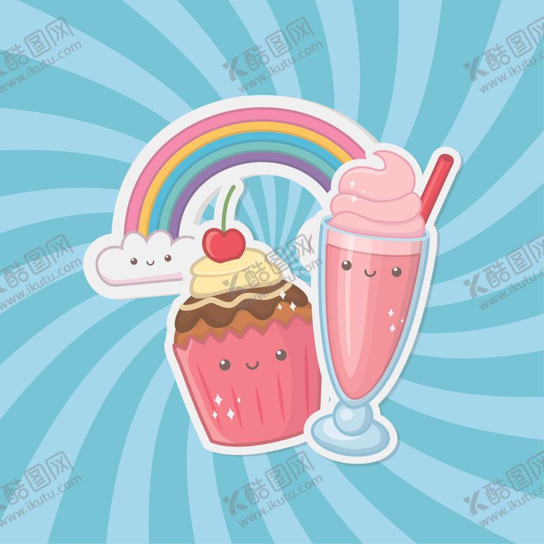 编号：37080409201836247016【酷图网】源文件下载-小清新点心卡通图案