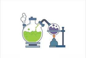 矢量手绘酒精化学仪器