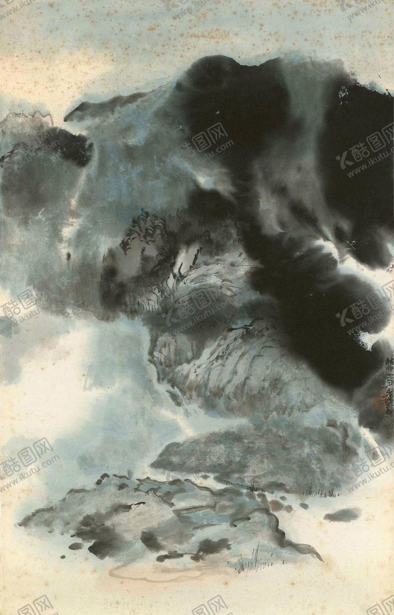 编号：73571602071052058246【酷图网】源文件下载-张大千泼墨山水