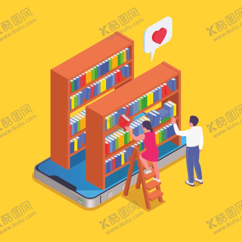 编号：61394902170911449431【酷图网】源文件下载-智能图书馆插画