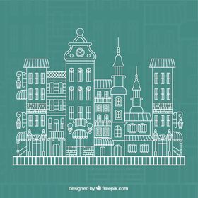 可爱城市轮廓
