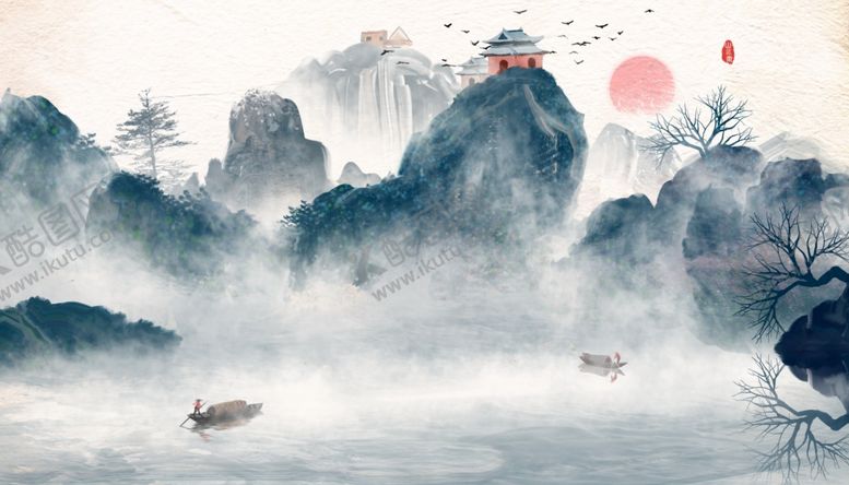 编号：95134806231810215220【酷图网】源文件下载-山水国风古风传统背景素材