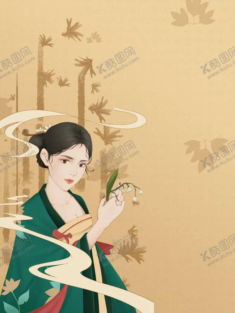 编号：12125806302001285858【酷图网】源文件下载-原创手绘传统汉服古风