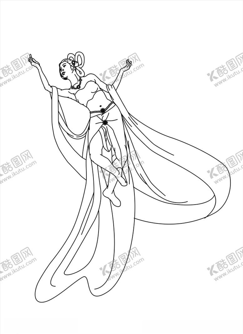 编号：19946810150542597159【酷图网】源文件下载-敦煌壁画飞天造型