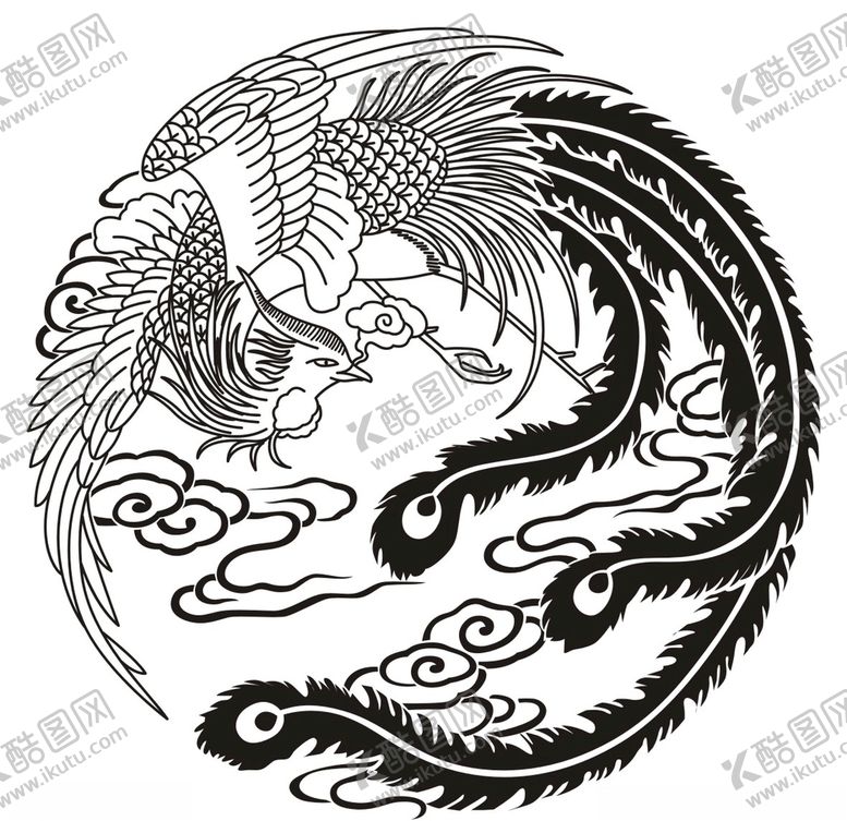 编号：91367507081530047518【酷图网】源文件下载-圆形凤凰