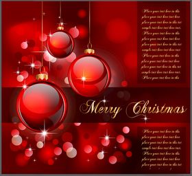 红色圣诞装饰贺卡