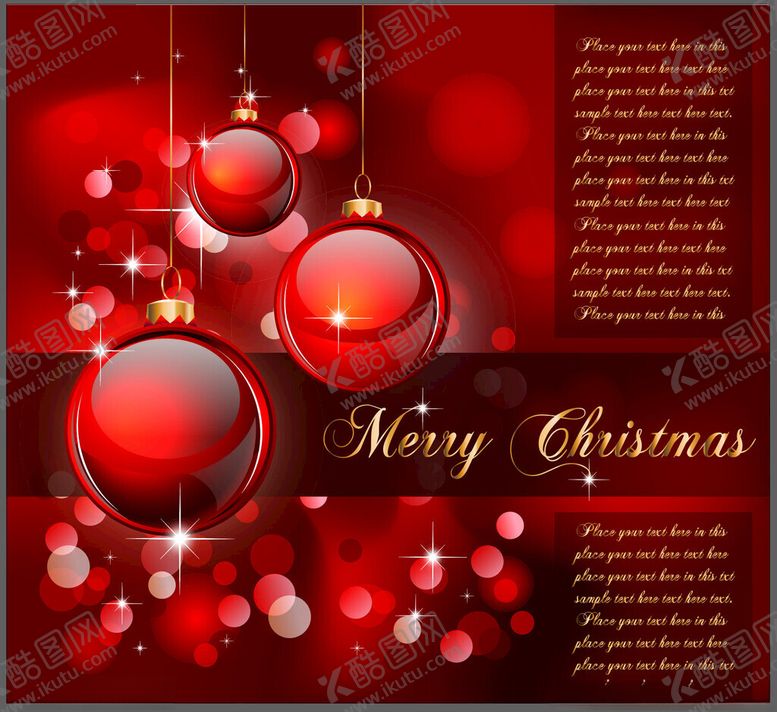 编号：55818004030548012837【酷图网】源文件下载-红色圣诞装饰贺卡