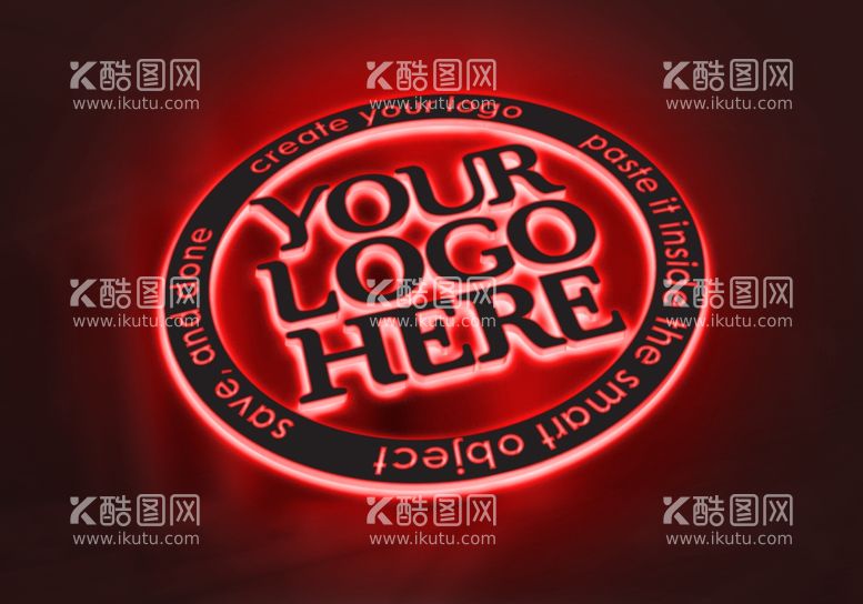 编号：39972412220103511209【酷图网】源文件下载-LOGO样机标志发光字效果贴图