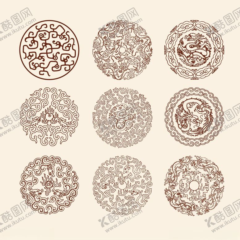 编号：59628804131701026163【酷图网】源文件下载-团龙纹