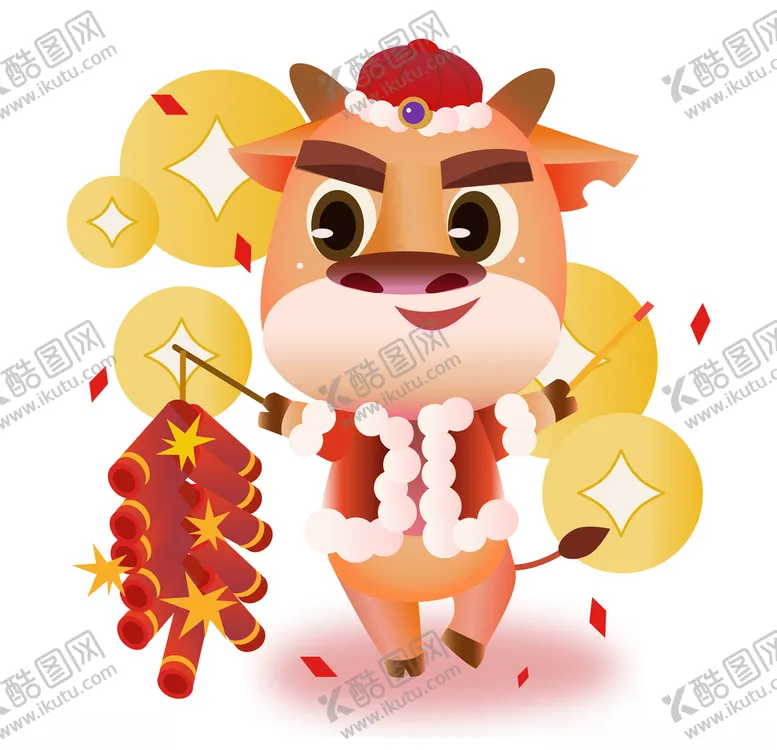编号：81904106290039029398【酷图网】源文件下载-春节动漫牛形象