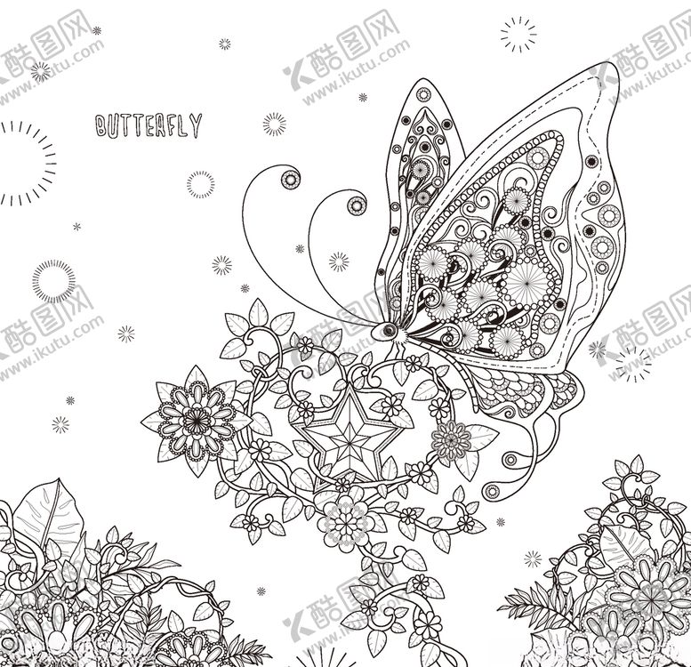 编号：36151510142101442184【酷图网】源文件下载-矢量动物植物线稿