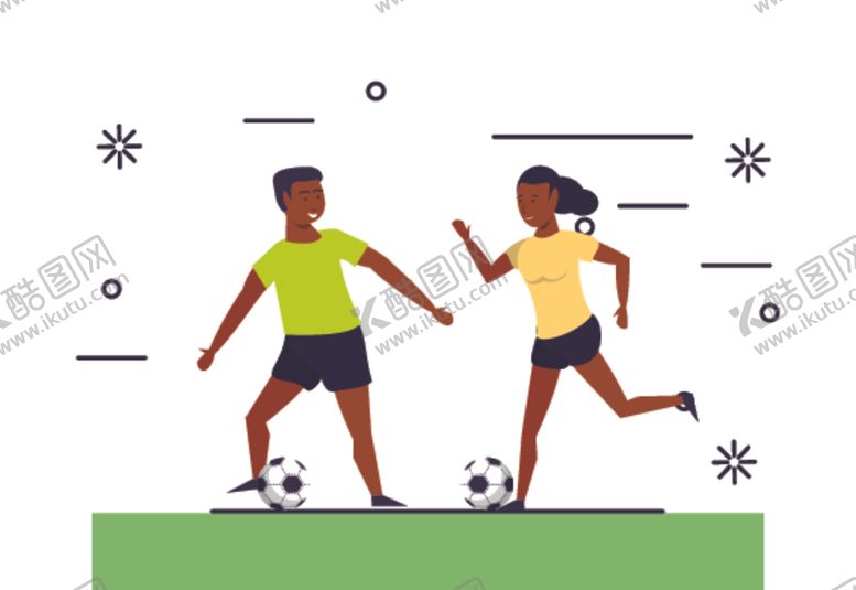 编号：43624810290252124245【酷图网】源文件下载-小清新简约人物运动健身