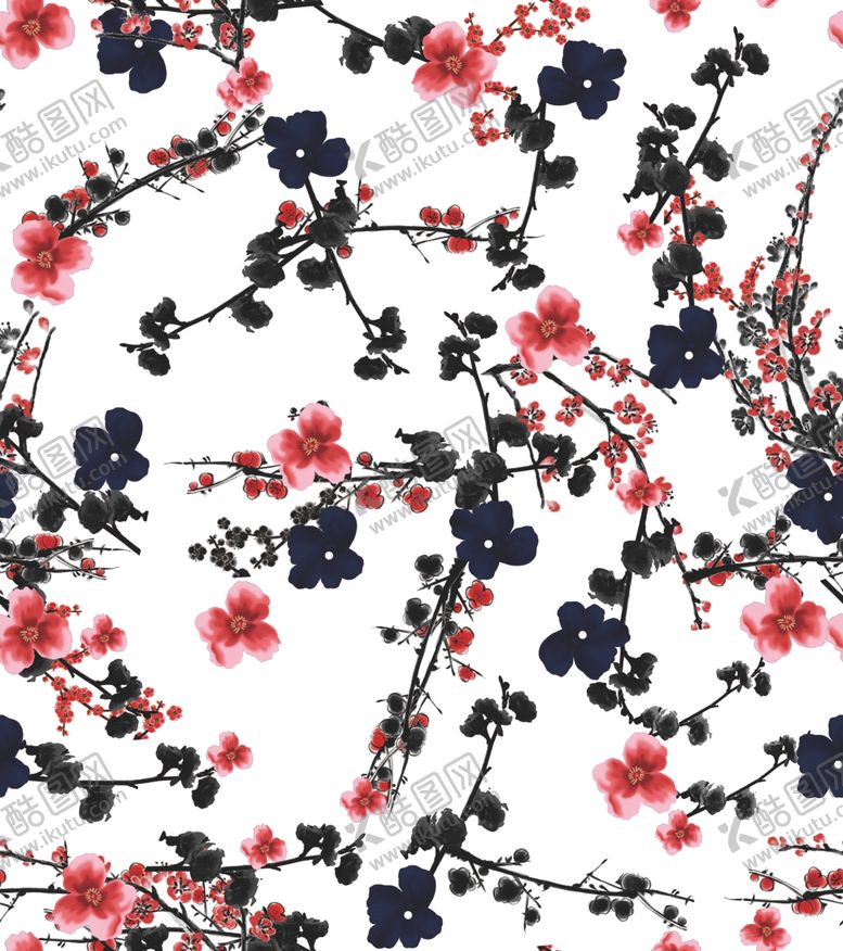 编号：65516509151155283114【酷图网】源文件下载-水墨小碎花