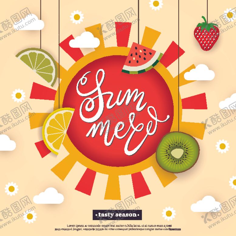 编号：58835009221924596180【酷图网】源文件下载-夏日创意水果背景设计