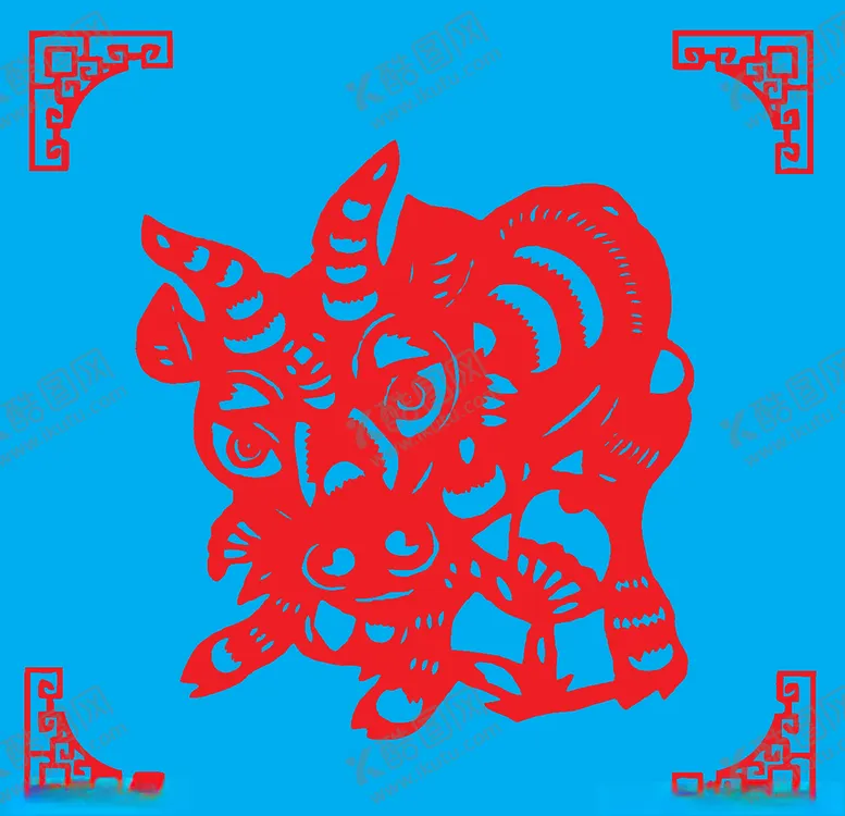 编号：80930703311118275436【酷图网】源文件下载-牛剪纸
