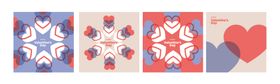多彩几何爱心图案设计