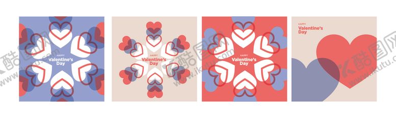 编号：27577304031412251720【酷图网】源文件下载-多彩几何爱心图案设计