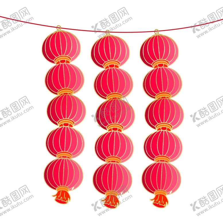 编号：22134304102322294163【酷图网】源文件下载-春节灯笼元素