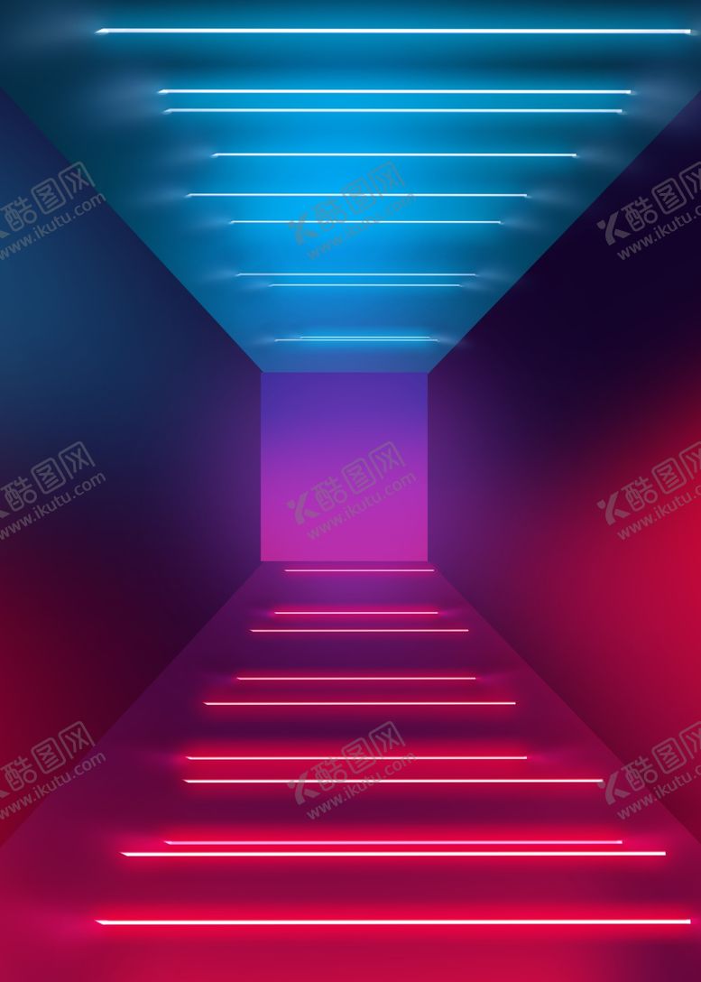 编号：63227709251728218689【酷图网】源文件下载-彩色渐变霓虹立体背景