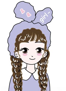 双麻花辫女孩