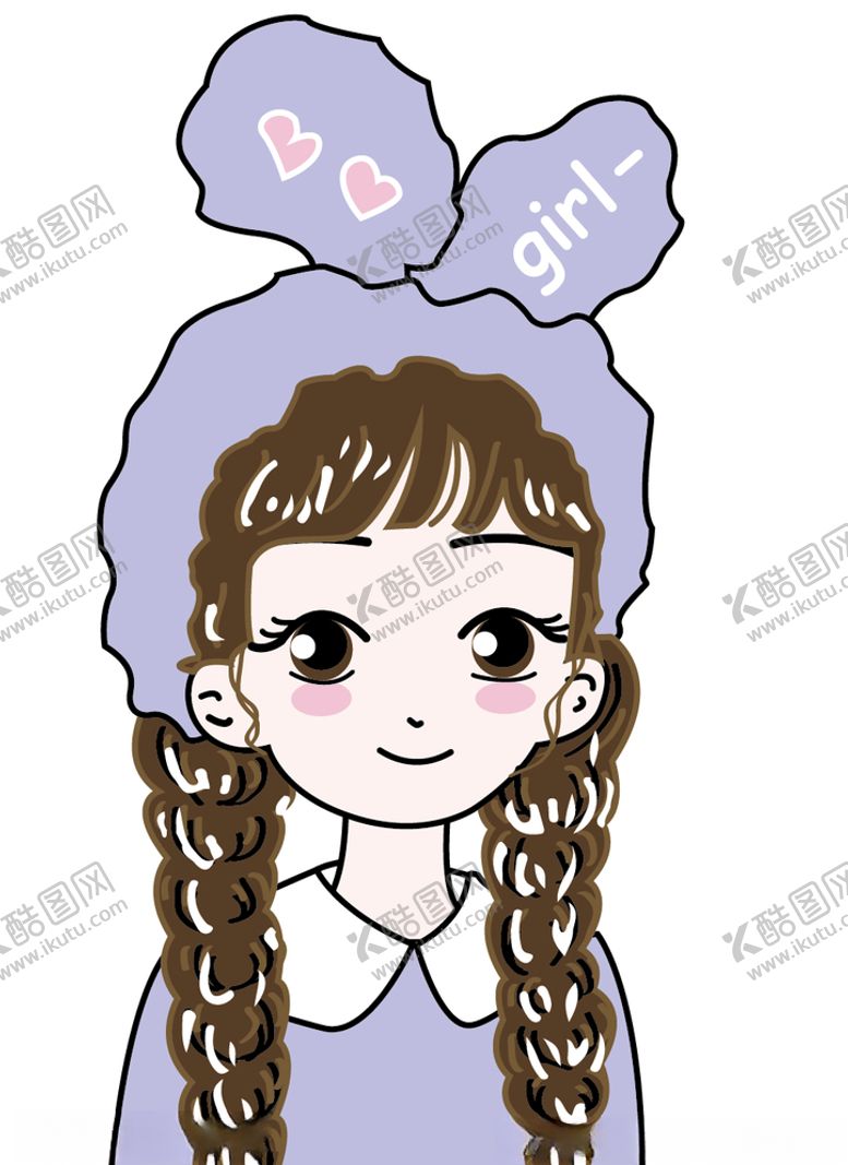 编号：57498906191143242828【酷图网】源文件下载-双麻花辫女孩