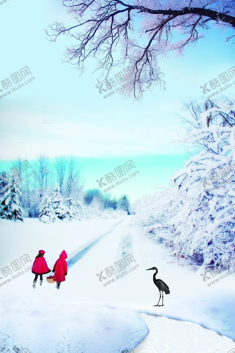 编号：33104404140637508070【酷图网】源文件下载-雪地上的女孩