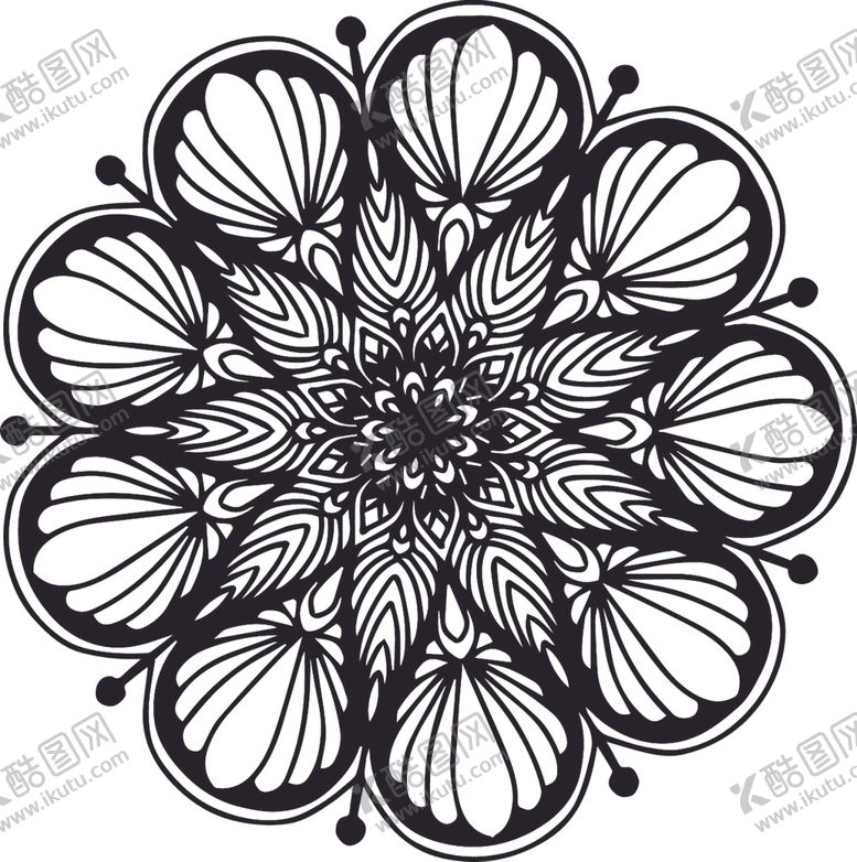 编号：67516309290800288778【酷图网】源文件下载-曼陀罗花纹