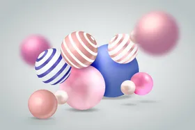 立体几何图形金属质感三维球