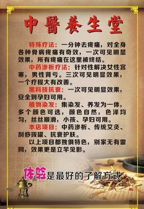 中医养生展板矢量