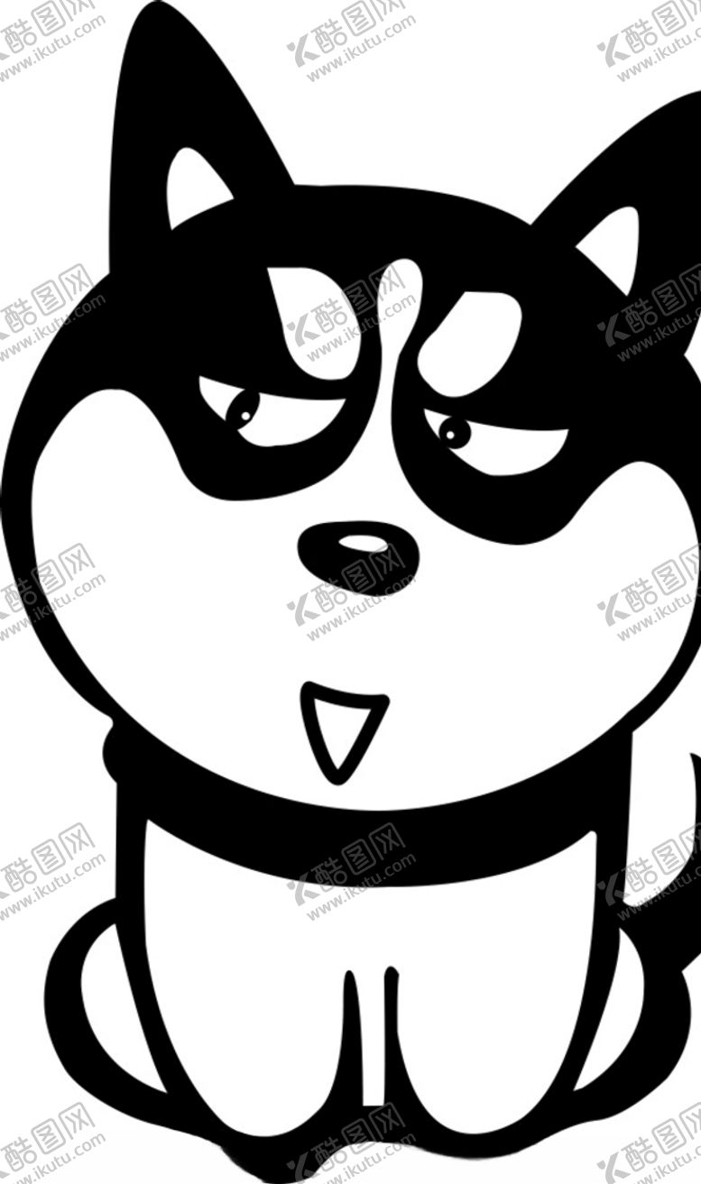 编号：16986909241647012691【酷图网】源文件下载-哈士奇矢量图