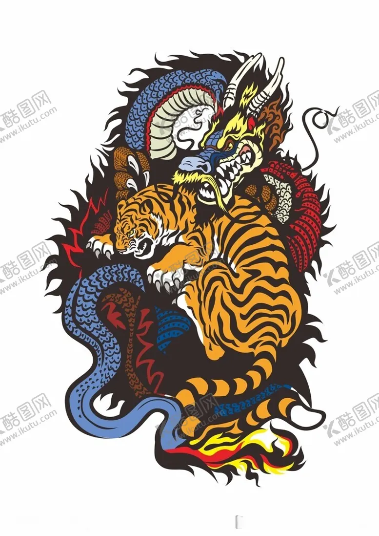 编号：46715912152303207964【酷图网】源文件下载-龙凤斗龙虎斗国潮中国风