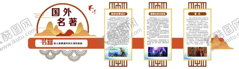 编号：60679301251608425855【酷图网】源文件下载-国外名著校园文化墙