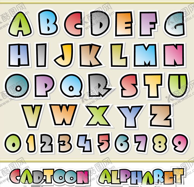 编号：13581509090746528647【酷图网】源文件下载-卡通字母