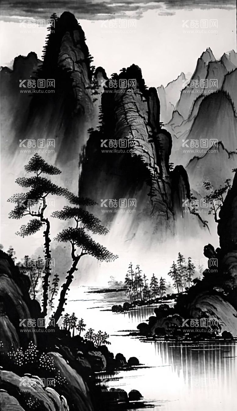 编号：14466610160713512458【酷图网】源文件下载-水墨山水画