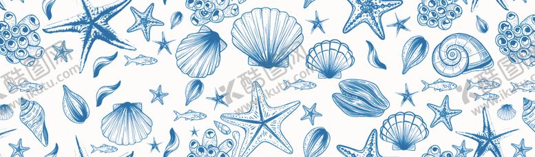 编号：15087112192236424554【酷图网】源文件下载-海洋元素手绘图案背景