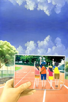 重回校园怀旧风插画