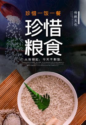 珍惜粮食安静插画装饰画宣传