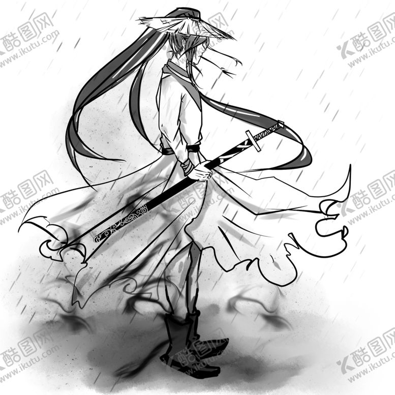 编号：21056005182102312895【酷图网】源文件下载-水墨武侠人物