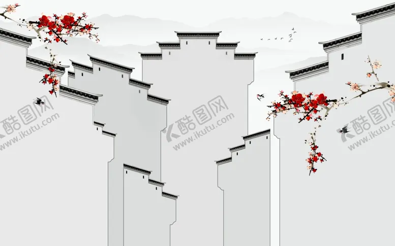 编号：79616905132145142161【酷图网】源文件下载-中国风水墨梅