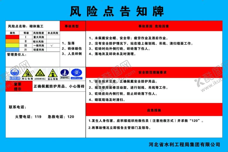 编号：59126001311229253039【酷图网】源文件下载-风险点告知牌