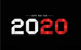 2020鼠年艺术字矢量元素
