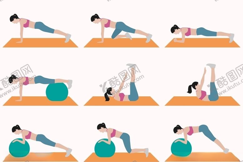 编号：47320809150800063984【酷图网】源文件下载-扁平卡通瑜伽