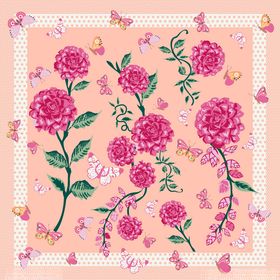 粉色花卉蝴蝶图案设计