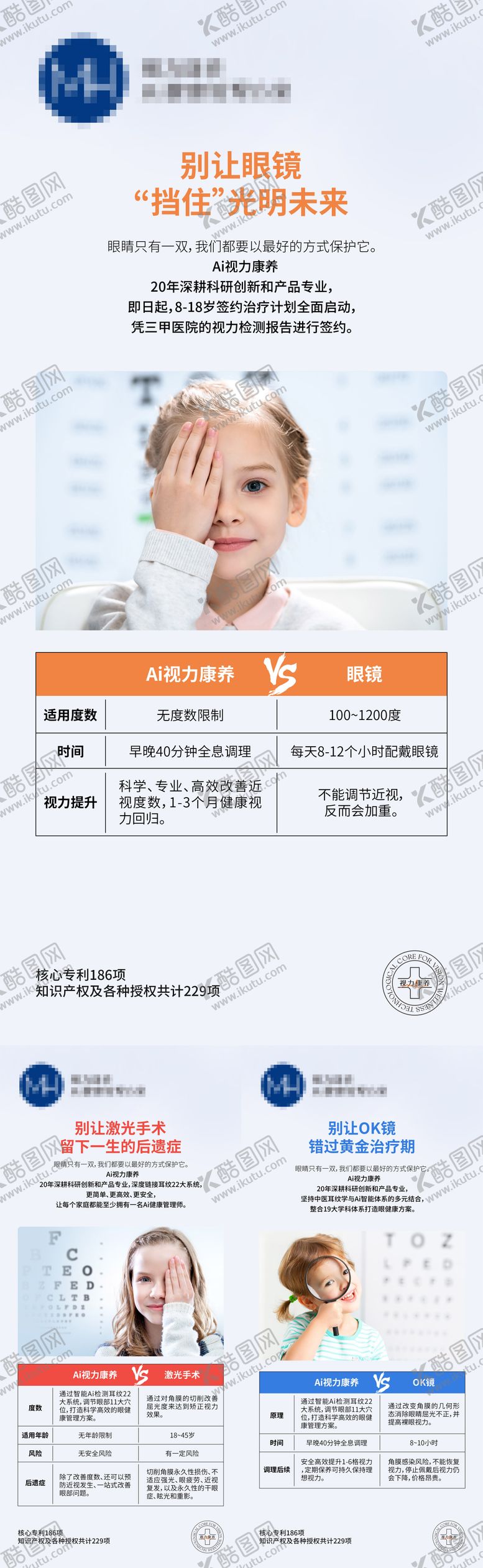 编号：78341506160210123629【酷图网】源文件下载-近视视力矫正方法对比海报