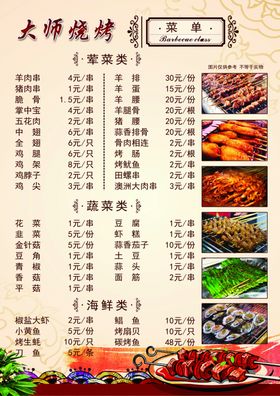 烧烤菜单