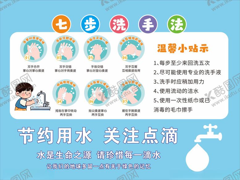 编号：90326011191646198536【酷图网】源文件下载-儿童节水主题手抄报展示